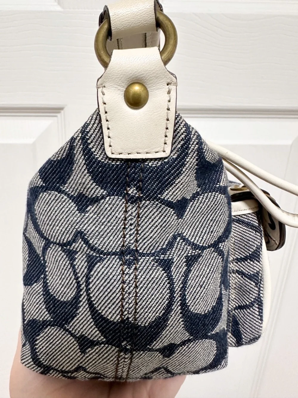 Coach 2006 Legacy Hamptons Mini Shoulder Bag Denim Signature Canvas Rare Y2K